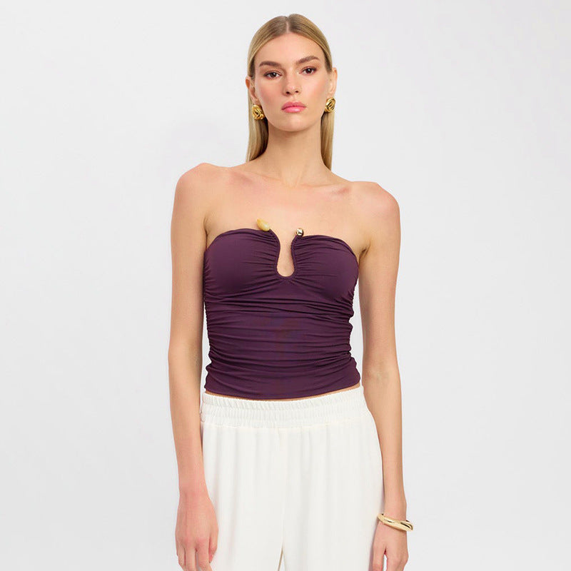 Narella – Strapless top met sierdetail