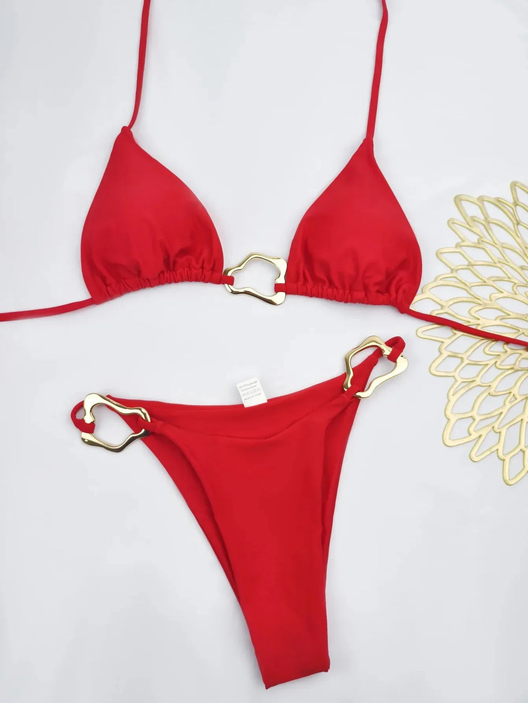 Anaïs – Triangle bikini met gouden details