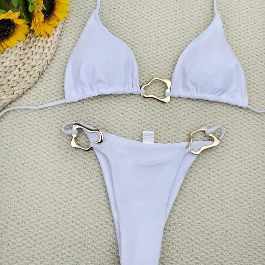 Anaïs – Triangle bikini met gouden details
