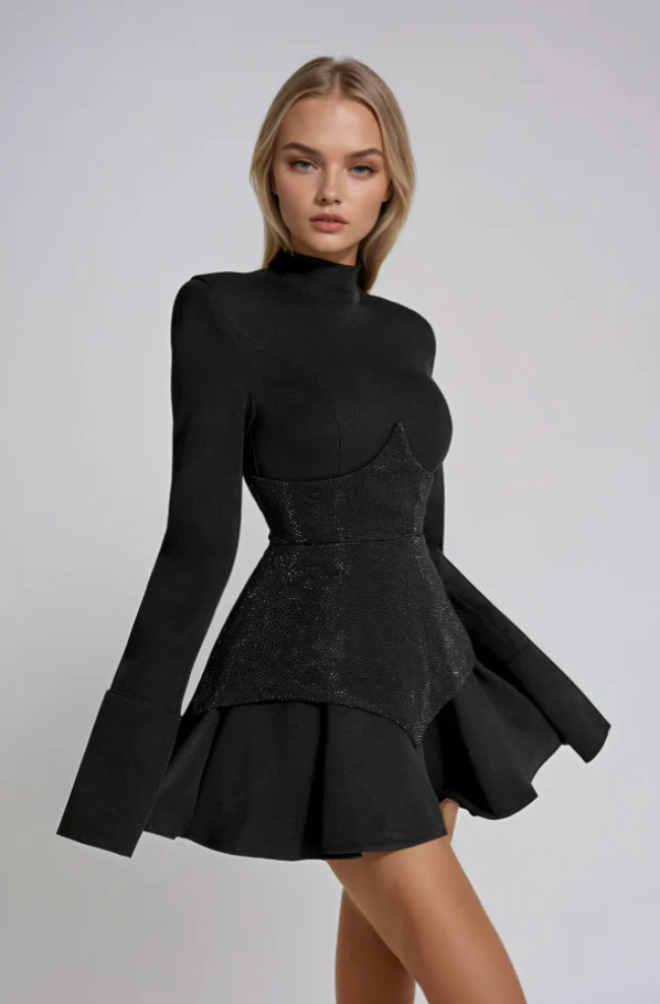 Brooklyn - Glamoureuze Glitter Corset Jurk