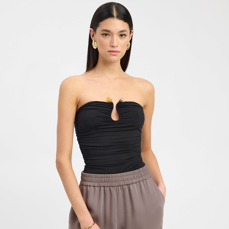 Narella – Strapless top met sierdetail