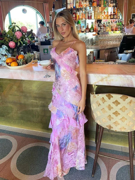 Aureline – Elegante Ruffle Jurk met Speelse Touch