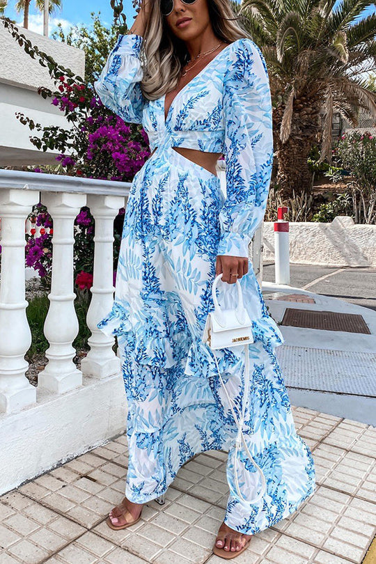 Solenne – Cut-out Maxi-jurk met Dromerige Uitstraling