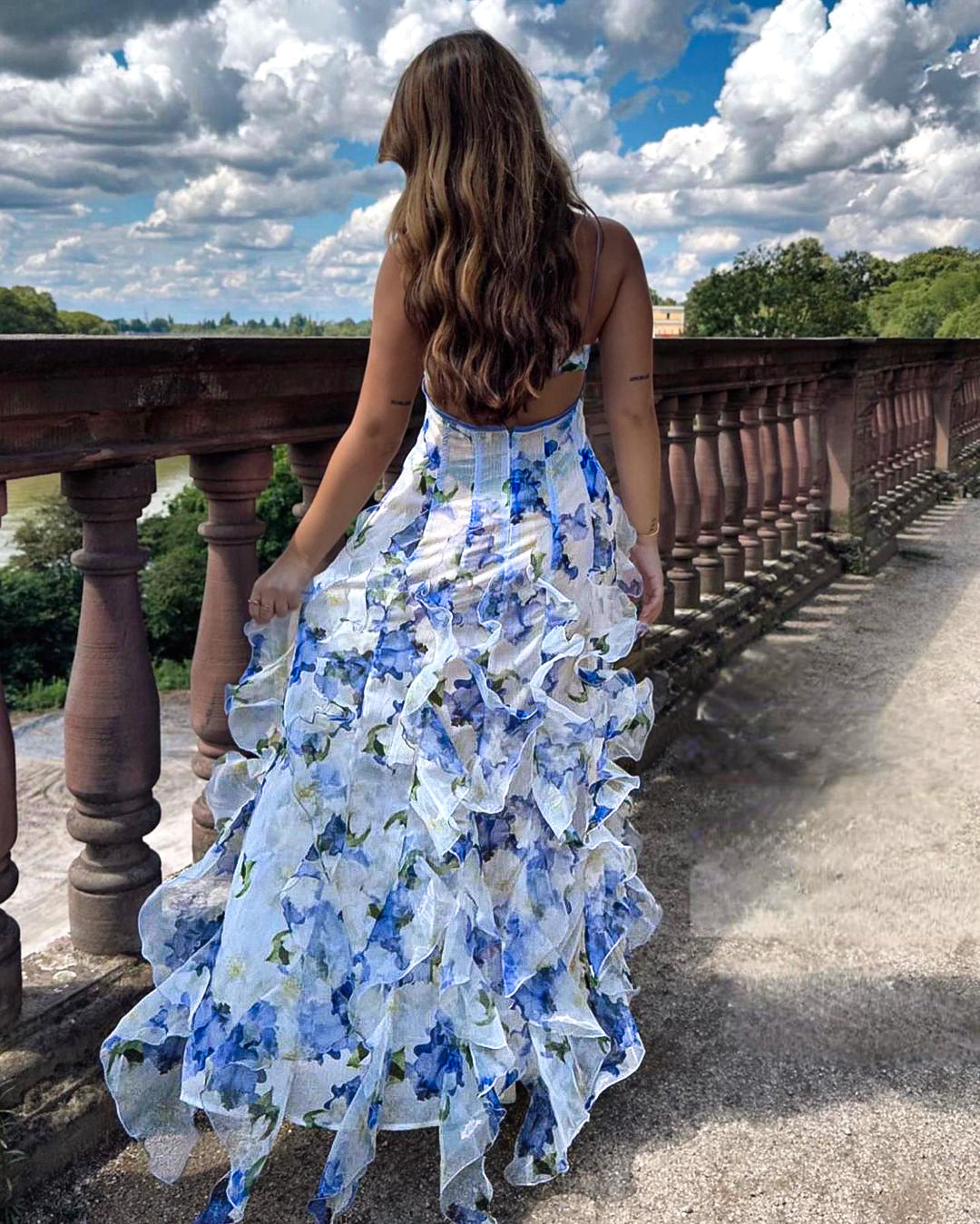 Gabriella - Speelse Ruffle Zomerjurk met Bloemenprint