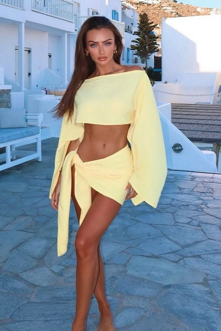 Maelisca – Asymmetrische off-shoulder set met hoge split