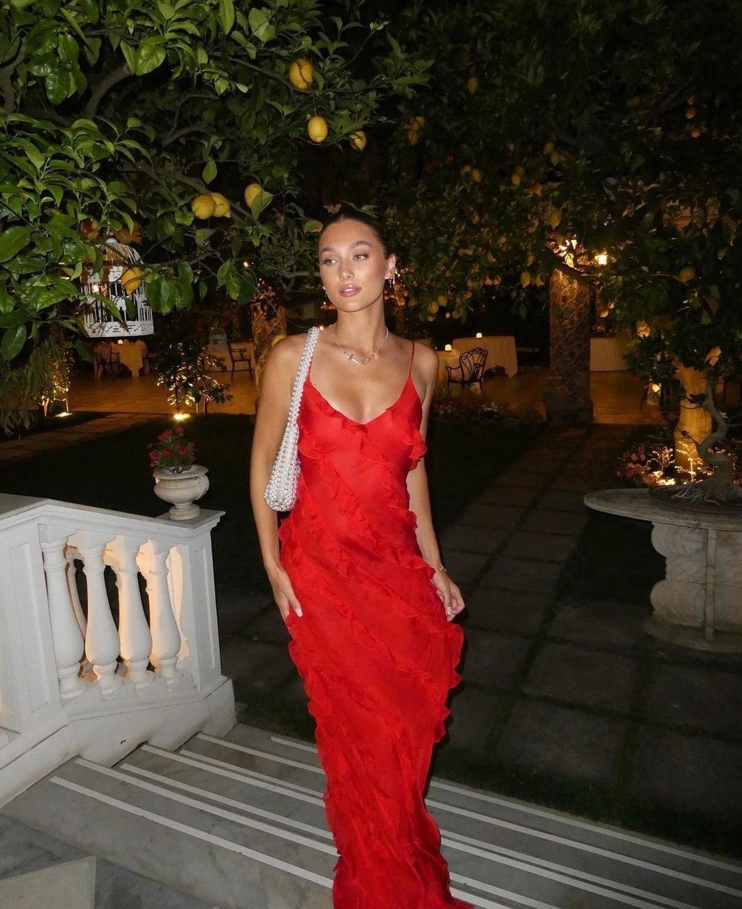 Amorie - Ruffle Jurk met Romantische Uitstraling