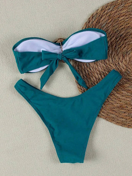 Inès – Bandeau bikini met gouden detail