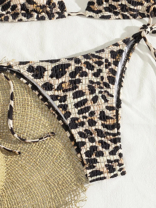 Nolita – Halter bikini met ruches en luipaardprint