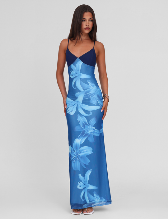 Meshira – Maxi-jurk met Orchid Print