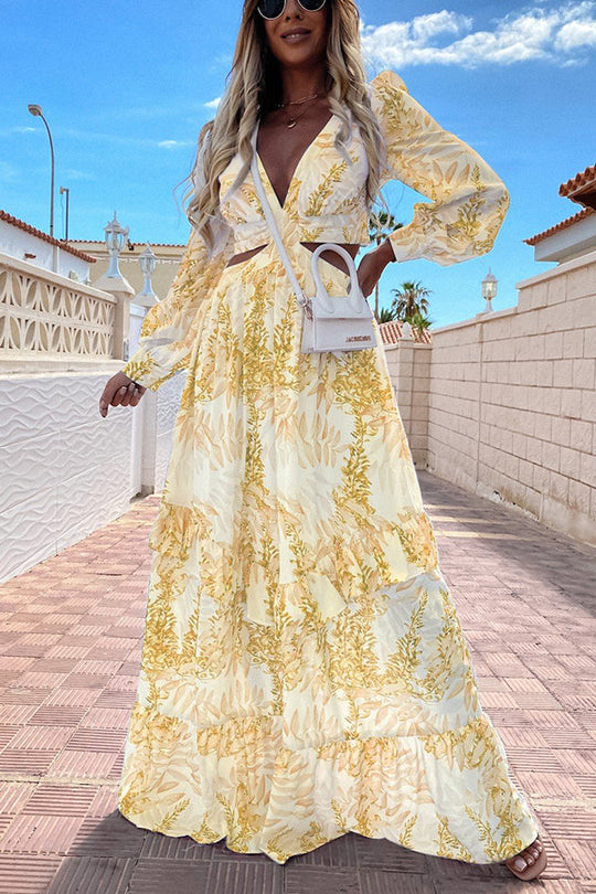 Solenne – Cut-out Maxi-jurk met Dromerige Uitstraling