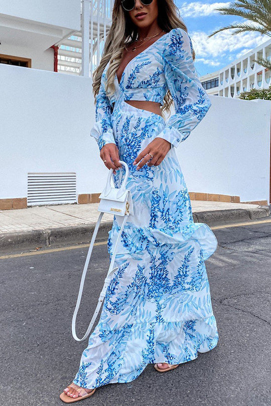 Solenne – Cut-out Maxi-jurk met Dromerige Uitstraling