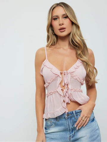 Melany - Speelse Ruches Top