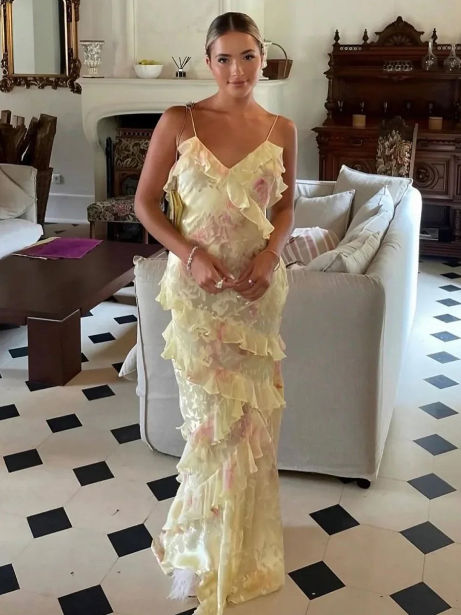 Aureline – Elegante Ruffle Jurk met Speelse Touch