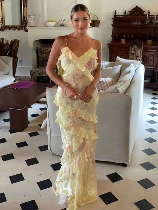 Aureline – Elegante Ruffle Jurk met Speelse Touch