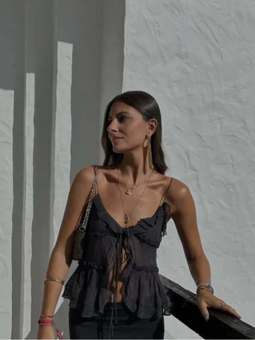 Melany - Speelse Ruches Top